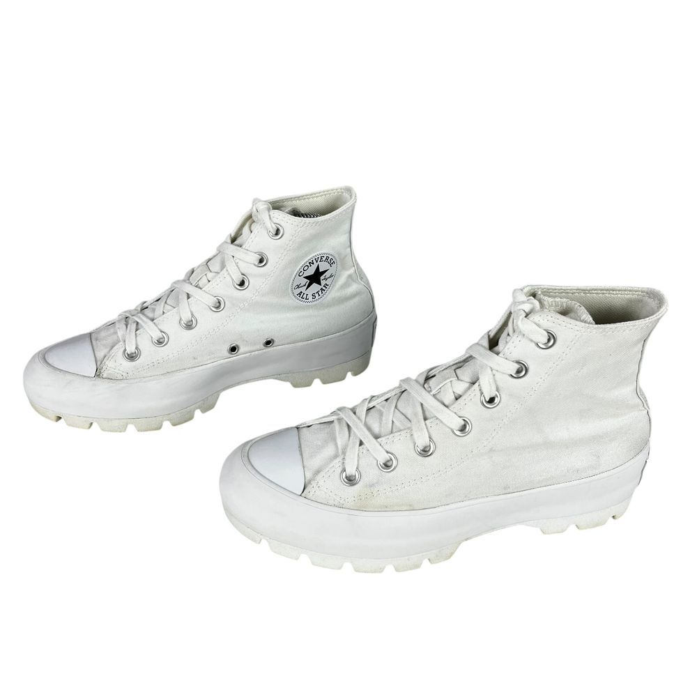 Converse Sneakers Womens 8 Chuck Taylor All Star Lugged Hi Platform White Shoes - Picture 3 of 12
